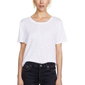 #530 WILT Sheer Slub Crew Tee in White